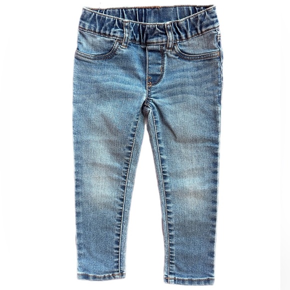 Oshkosh Girls Jeans & Waffle Knit Floral Short Sleeve Tee Shirt 3T - Picture 3 of 5